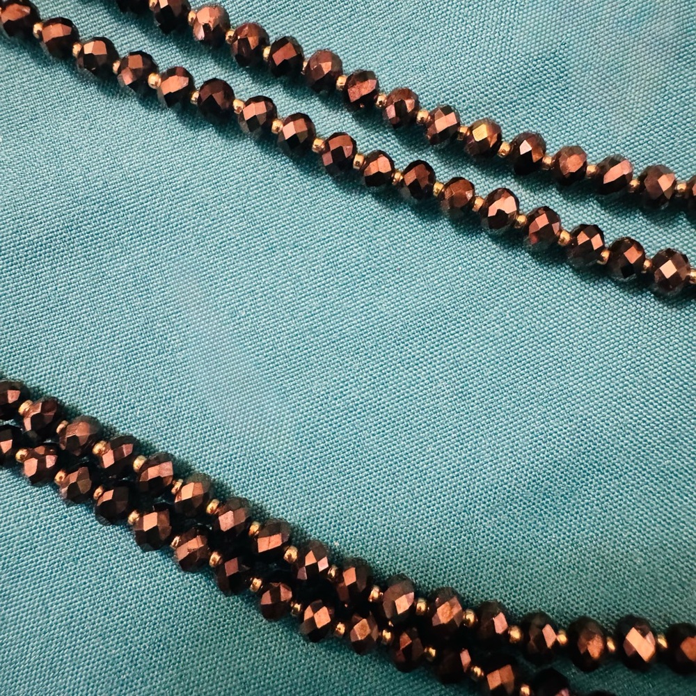 Dark Bronze Beaded Necklace - Picture 2 of 3